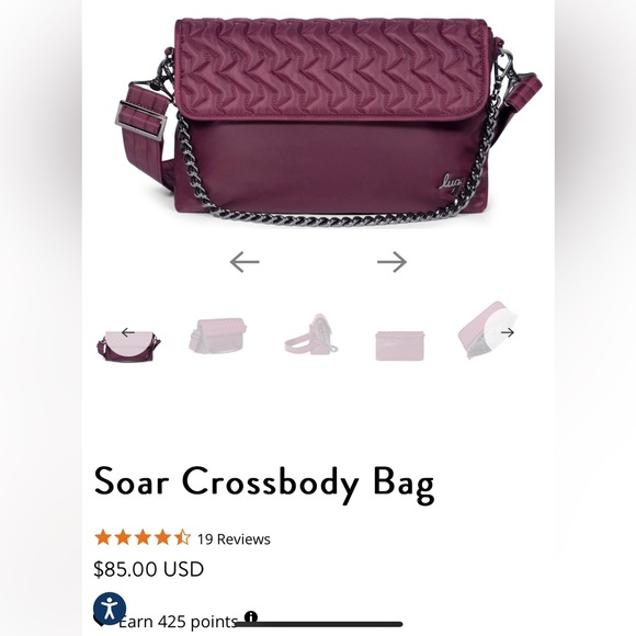 Hard to find color Lug Soar Crossbody Wine NWT - Picture 2 of 10